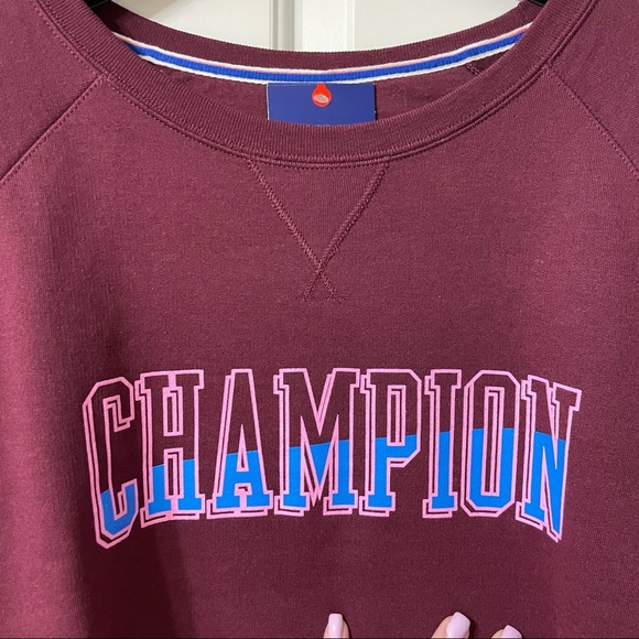 Champion Womens Maroon Block Logo Crew Neck Sweatshirt. Size 2X - Picture 8 of 10